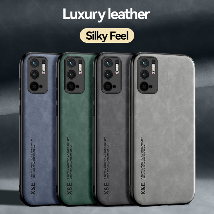 For Xiaomi Redmi Note 10 5G Skin Feel Magnetic Leather Back Phone Case