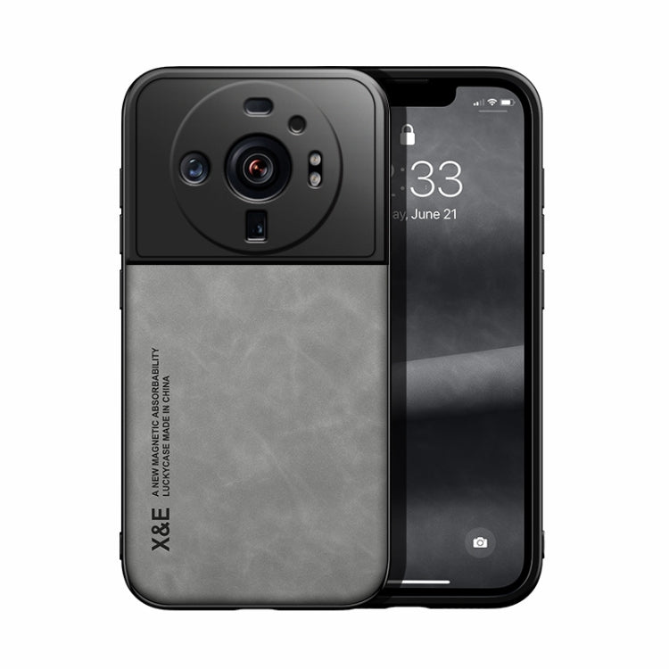 For Xiaomi 12s Ultra Skin Feel Magnetic Leather Back Phone Case