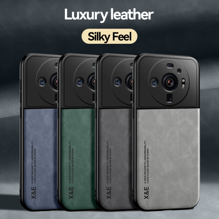 For Xiaomi 12s Ultra Skin Feel Magnetic Leather Back Phone Case