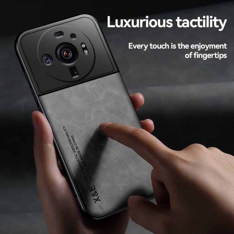 For Xiaomi 12s Ultra Skin Feel Magnetic Leather Back Phone Case