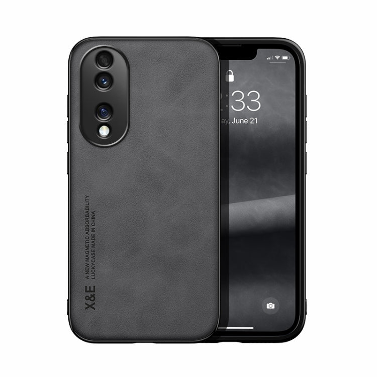 For Honor 70 Skin Feel Magnetic Leather Back Phone Case