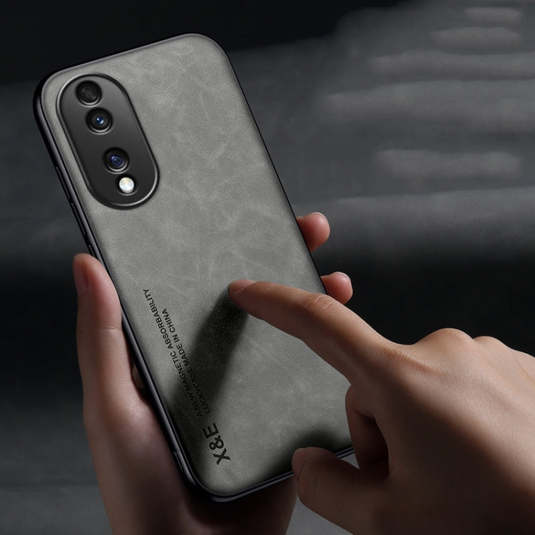 For Honor 70 Pro Skin Feel Magnetic Leather Back Phone Case