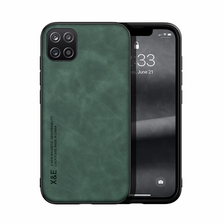 For Samsung Galaxy A22 5G Skin Feel Magnetic Leather Back Phone Case