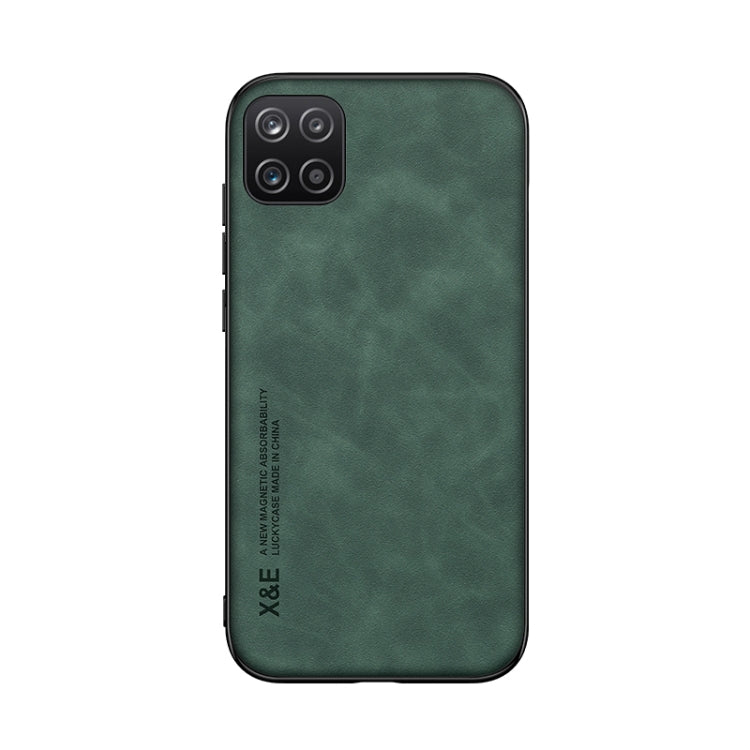 For Samsung Galaxy A22 5G Skin Feel Magnetic Leather Back Phone Case