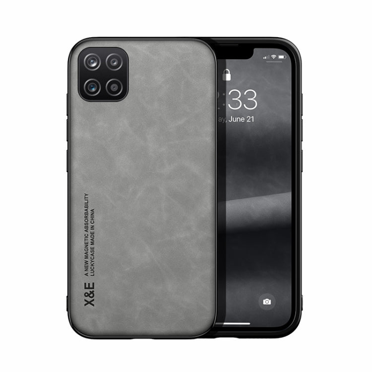 For Samsung Galaxy A22 5G Skin Feel Magnetic Leather Back Phone Case