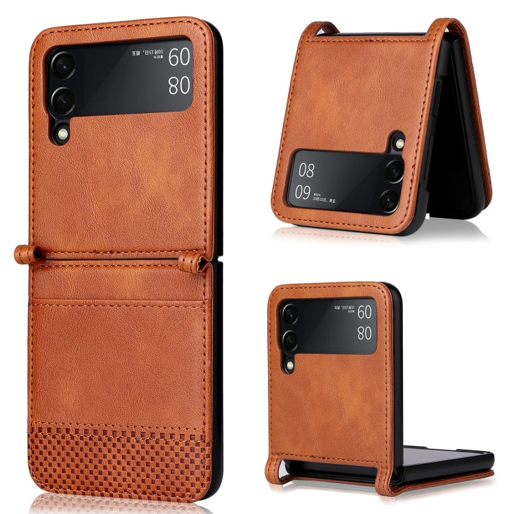 For Samsung Galaxy Z Filp4 5G Vintage Texture Folding Leather Phone Case