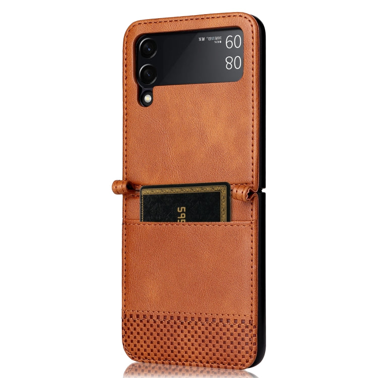 For Samsung Galaxy Z Filp4 5G Vintage Texture Folding Leather Phone Case