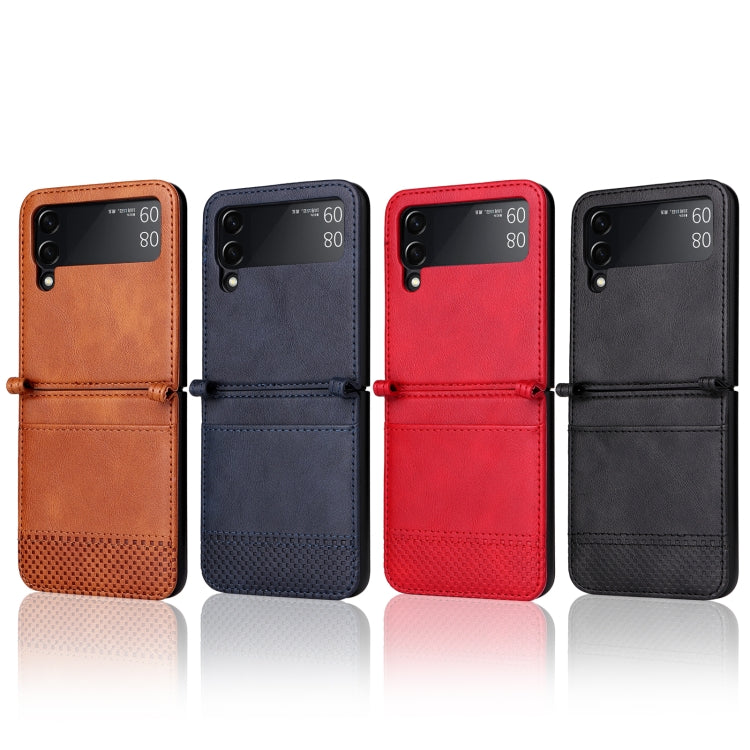 For Samsung Galaxy Z Filp4 5G Vintage Texture Folding Leather Phone Case