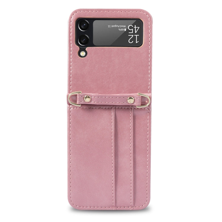 For Samsung Galaxy Z Filp4 5G Lanyard Folding Leather Phone Case