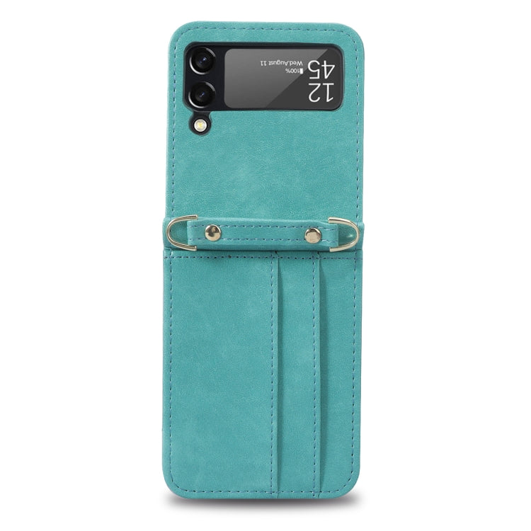 For Samsung Galaxy Z Filp4 5G Lanyard Folding Leather Phone Case