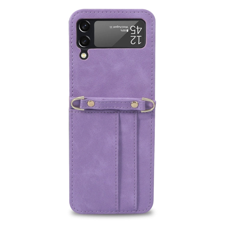 For Samsung Galaxy Z Filp4 5G Lanyard Folding Leather Phone Case