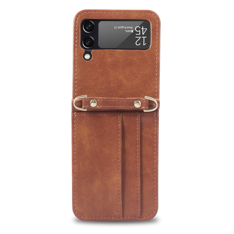 For Samsung Galaxy Z Filp4 5G Lanyard Folding Leather Phone Case