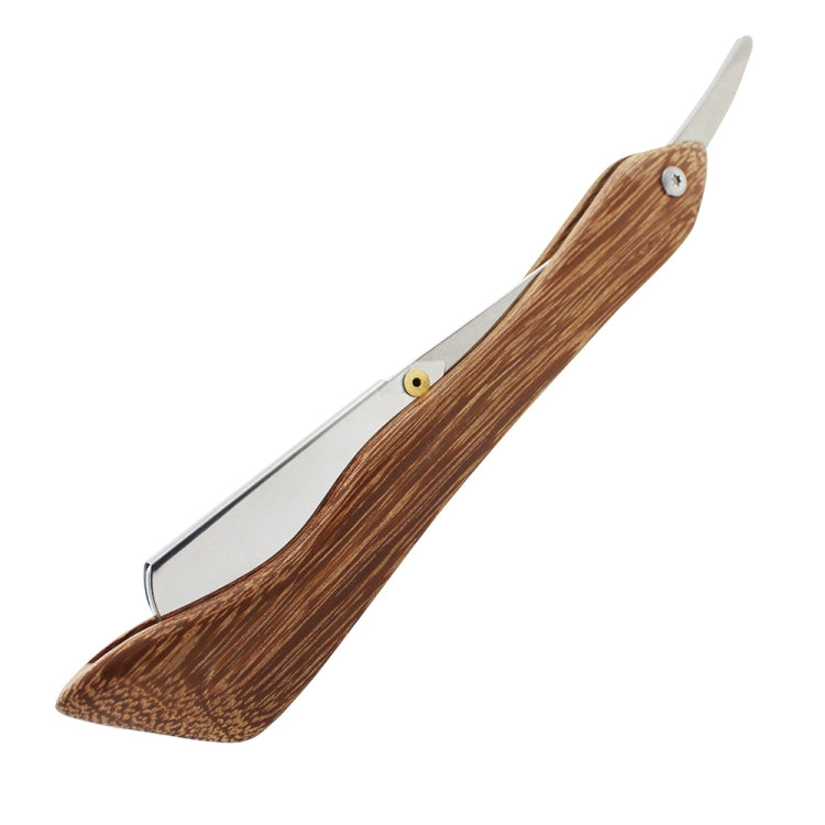 H-11 Men Replaceable Blade Stainless Steel Straight Folding Edge Shaving Razor(Bamboo Texture White Blade Holder)