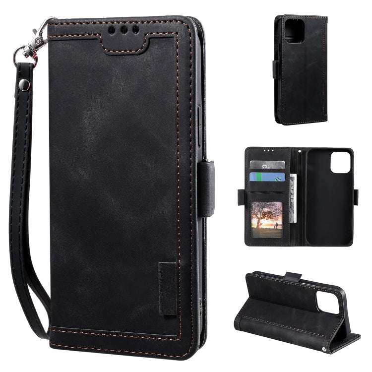 For iPhone 14 Pro Retro Splicing Leather Phone Case