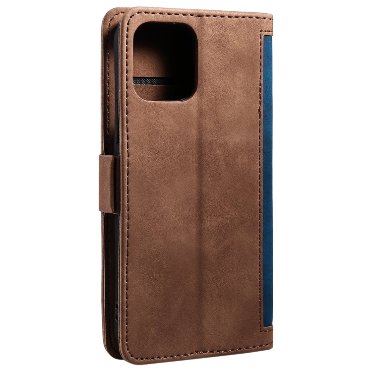 For iPhone 14 Retro Splicing Leather Phone Case