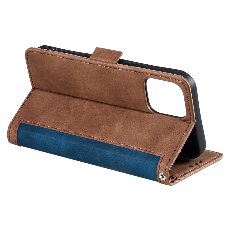 For iPhone 14 Retro Splicing Leather Phone Case