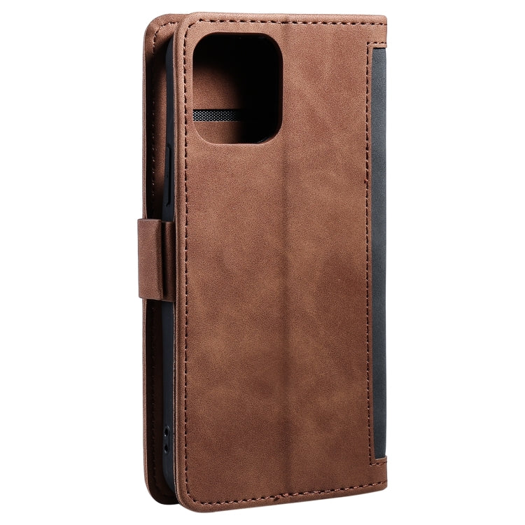 For iPhone 14 Retro Splicing Leather Phone Case