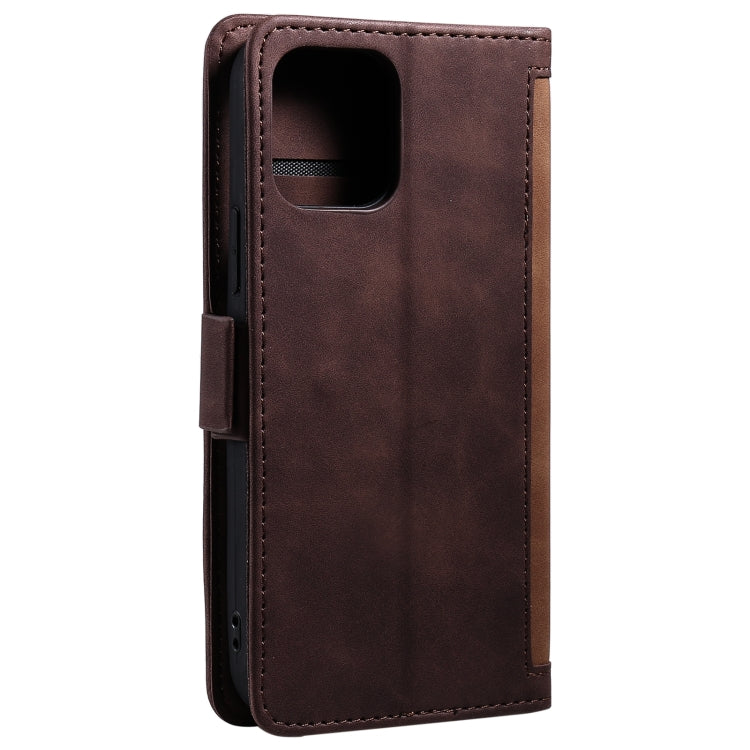 For iPhone 14 Plus Retro Splicing Leather Phone Case