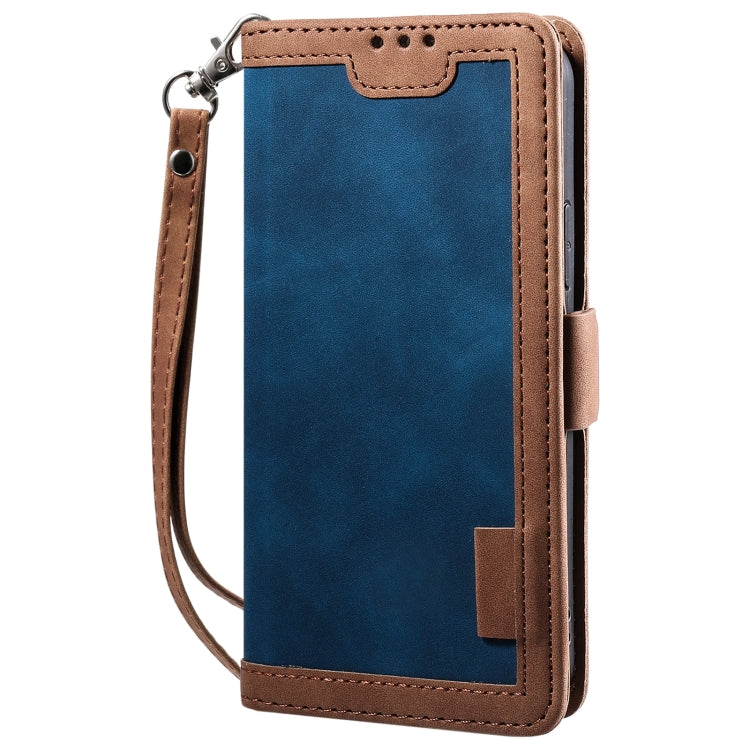 For iPhone 14 Plus Retro Splicing Leather Phone Case