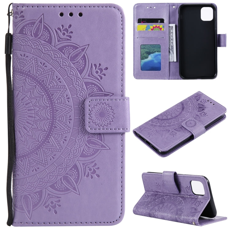 For iPhone 14 Pro Max Totem Flower Embossed Leather Case