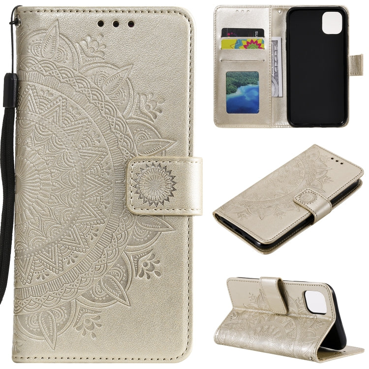 For iPhone 14 Pro Totem Flower Embossed Leather Case