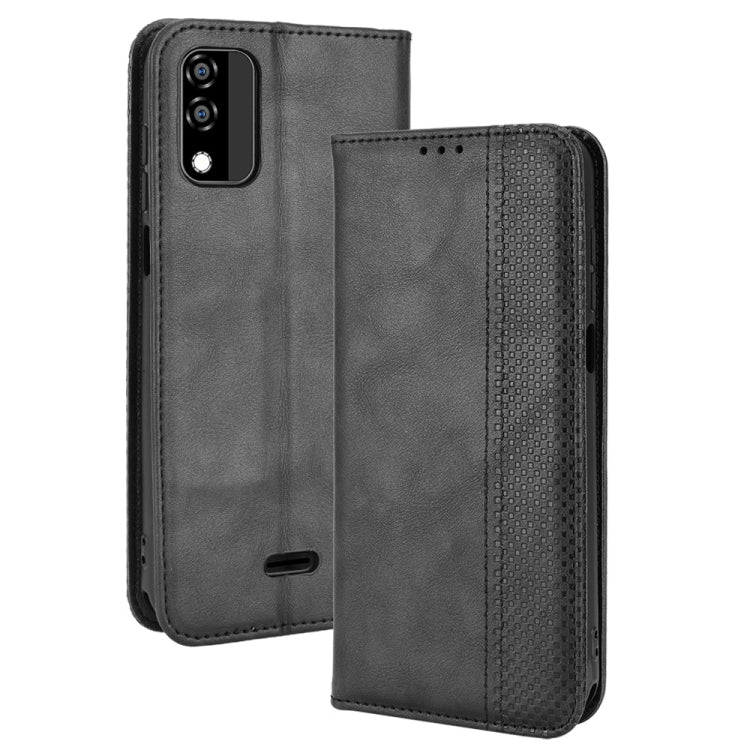 For BLU C5 Max 2022 Magnetic Buckle Retro Texture Leather Phone Case