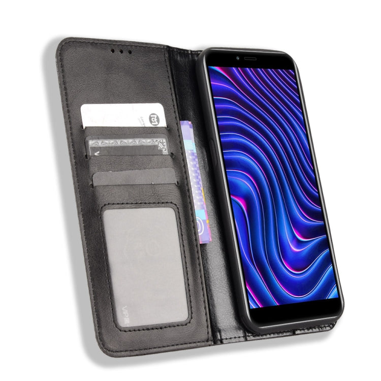 For BLU C5 Max 2022 Magnetic Buckle Retro Texture Leather Phone Case