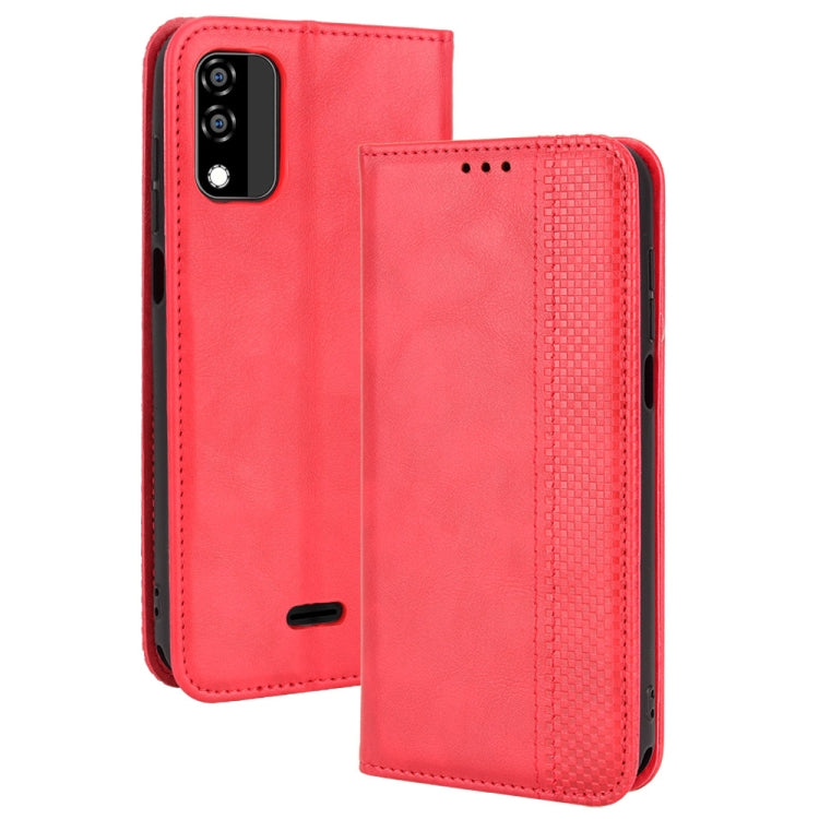 For BLU C5 Max 2022 Magnetic Buckle Retro Texture Leather Phone Case