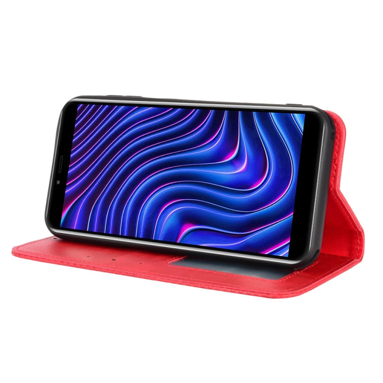 For BLU C5 Max 2022 Magnetic Buckle Retro Texture Leather Phone Case