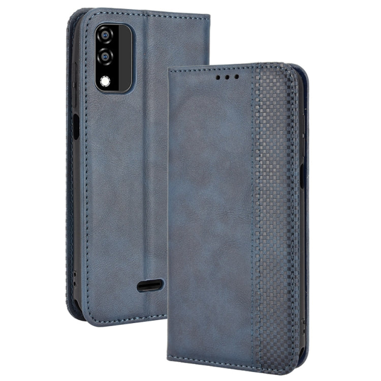 For BLU C5 Max 2022 Magnetic Buckle Retro Texture Leather Phone Case
