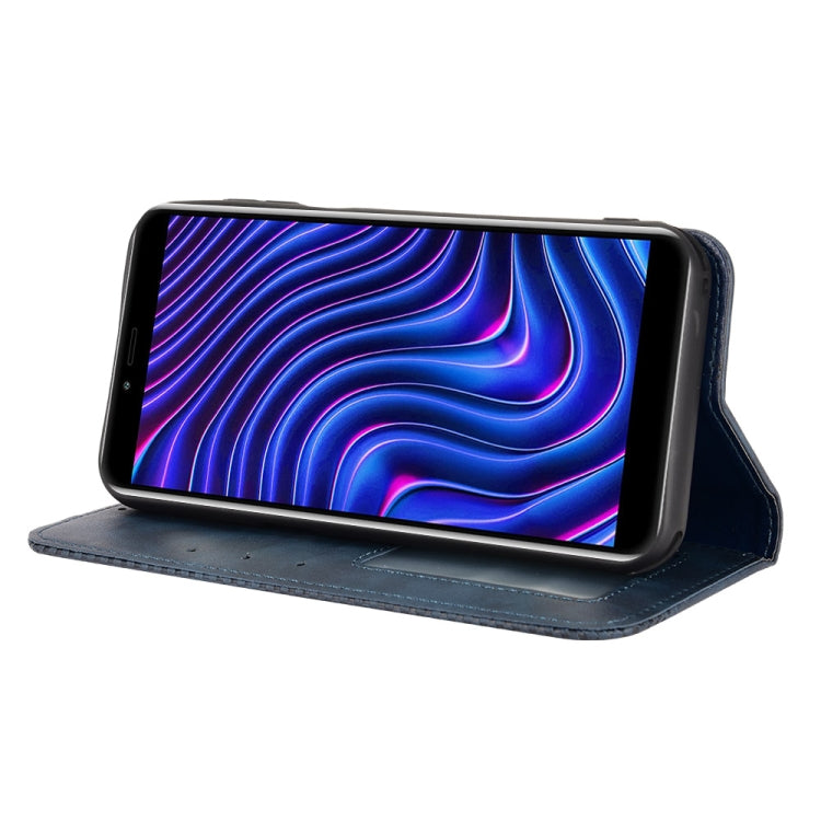 For BLU C5 Max 2022 Magnetic Buckle Retro Texture Leather Phone Case