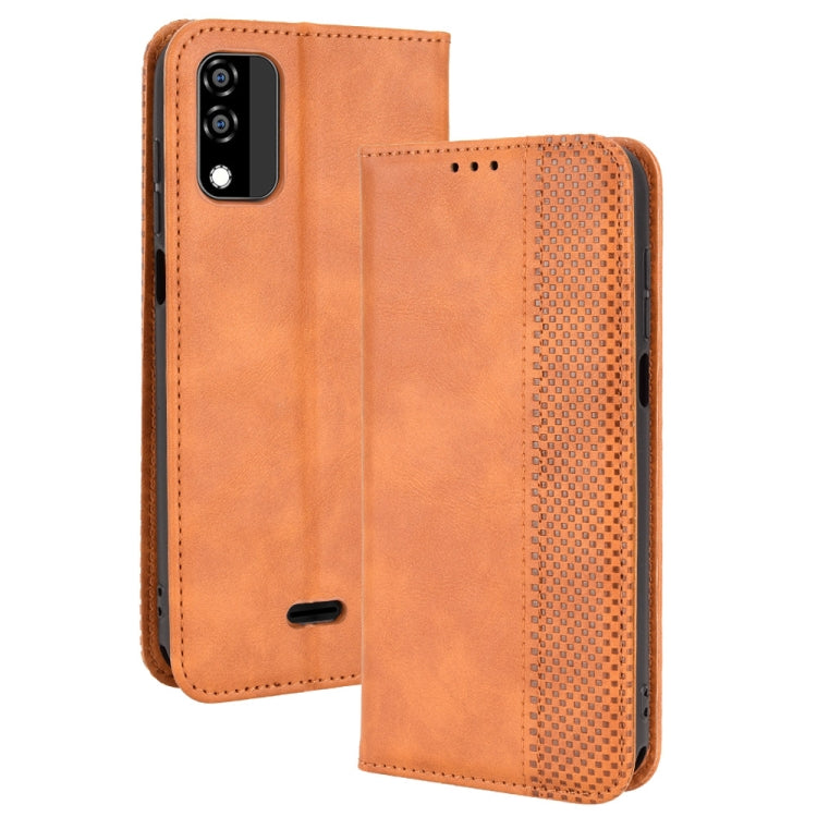 For BLU C5 Max 2022 Magnetic Buckle Retro Texture Leather Phone Case