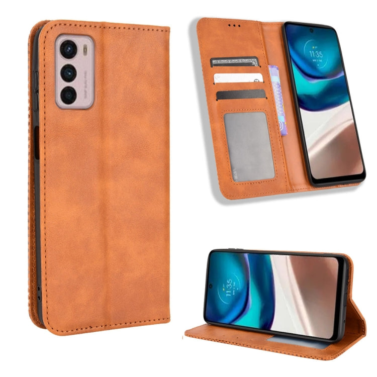 For Motorola Moto G42 Magnetic Buckle Retro Texture Leather Phone Case