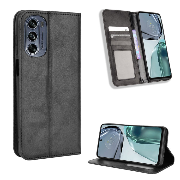 For Motorola Moto G62 5G Magnetic Buckle Retro Texture Leather Phone Case