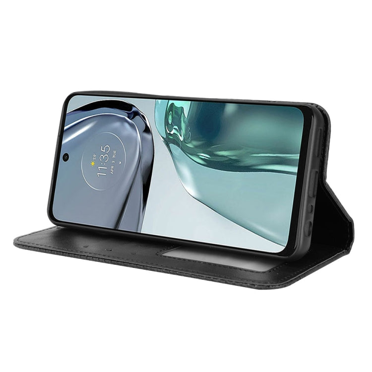 For Motorola Moto G62 5G Magnetic Buckle Retro Texture Leather Phone Case