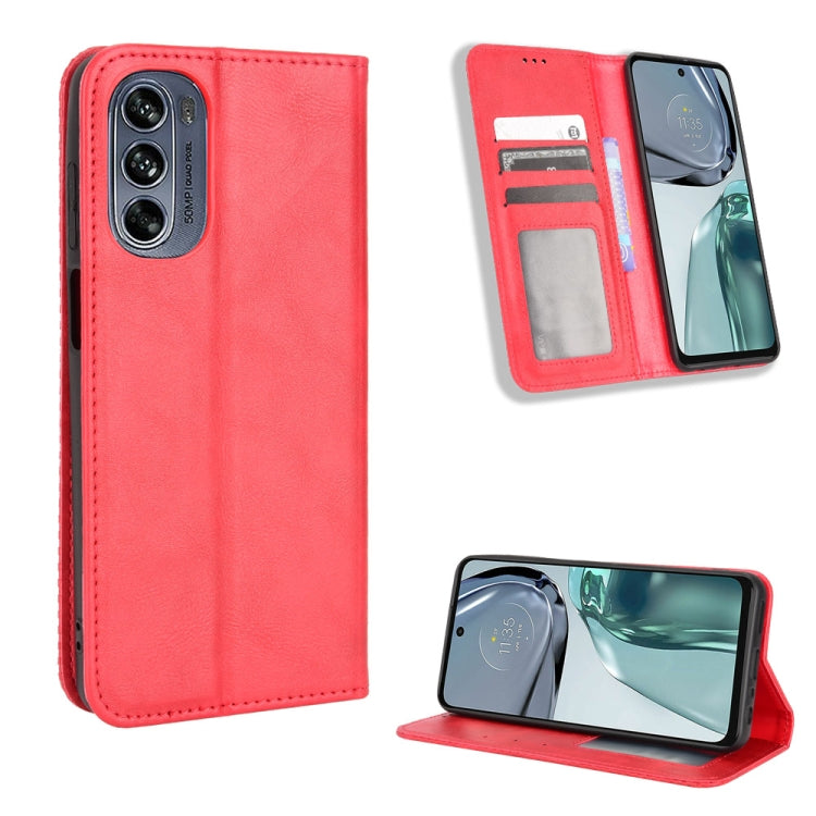 For Motorola Moto G62 5G Magnetic Buckle Retro Texture Leather Phone Case