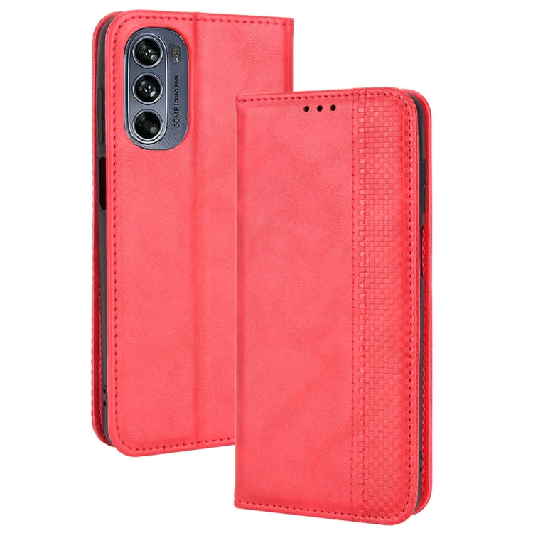 For Motorola Moto G62 5G Magnetic Buckle Retro Texture Leather Phone Case