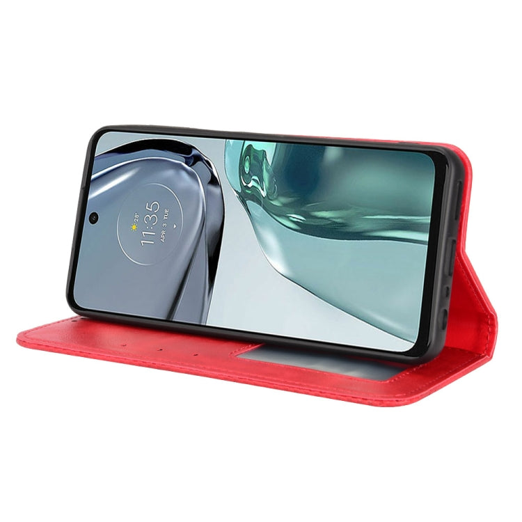 For Motorola Moto G62 5G Magnetic Buckle Retro Texture Leather Phone Case