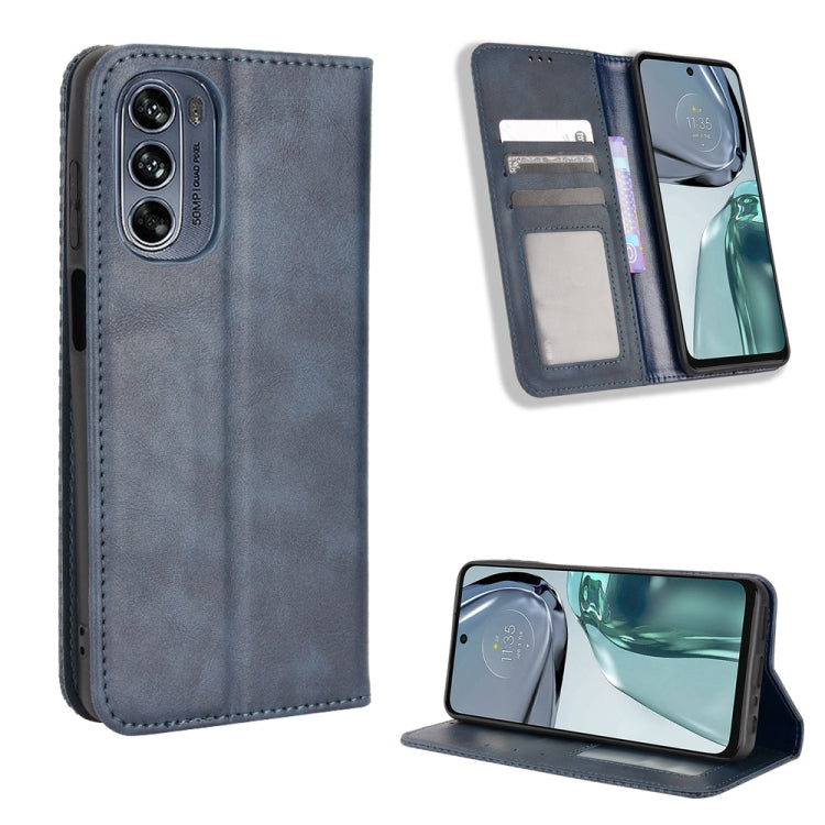 For Motorola Moto G62 5G Magnetic Buckle Retro Texture Leather Phone Case