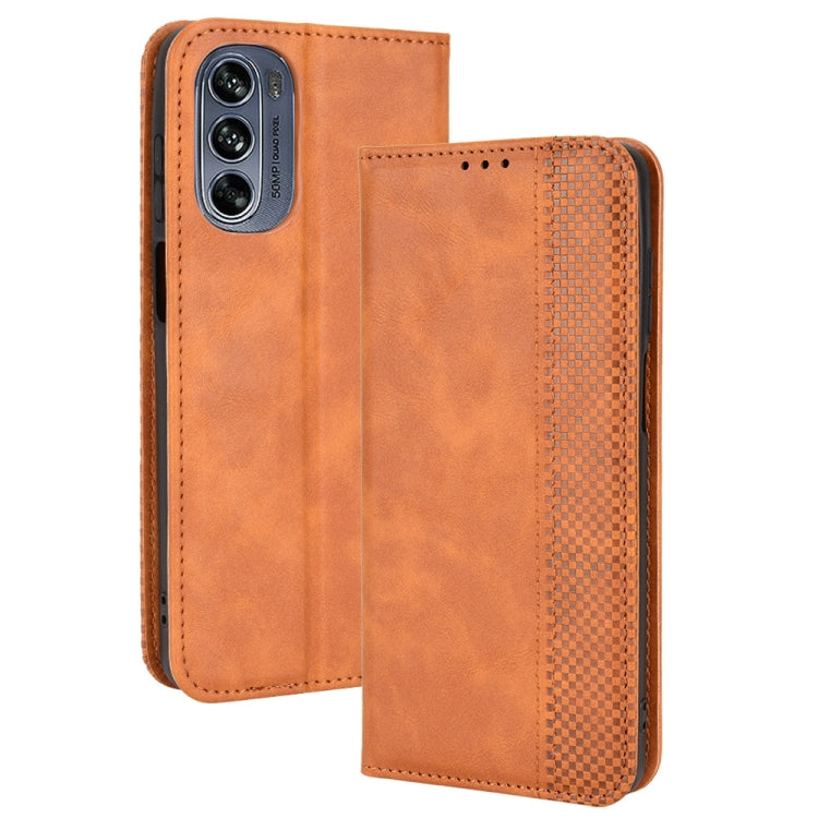 For Motorola Moto G62 5G Magnetic Buckle Retro Texture Leather Phone Case