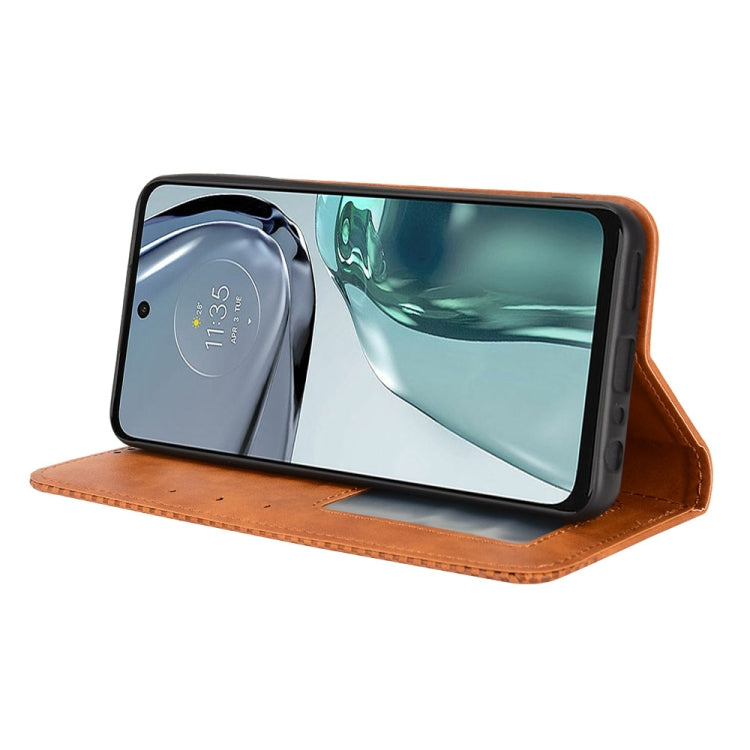 For Motorola Moto G62 5G Magnetic Buckle Retro Texture Leather Phone Case