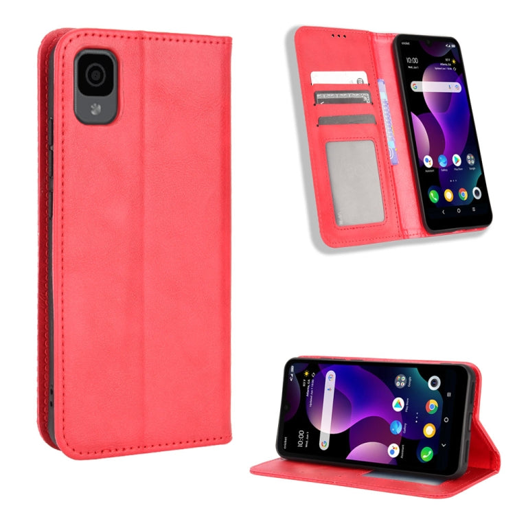 For TCL 30Z Magnetic Buckle Retro Texture Leather Phone Case