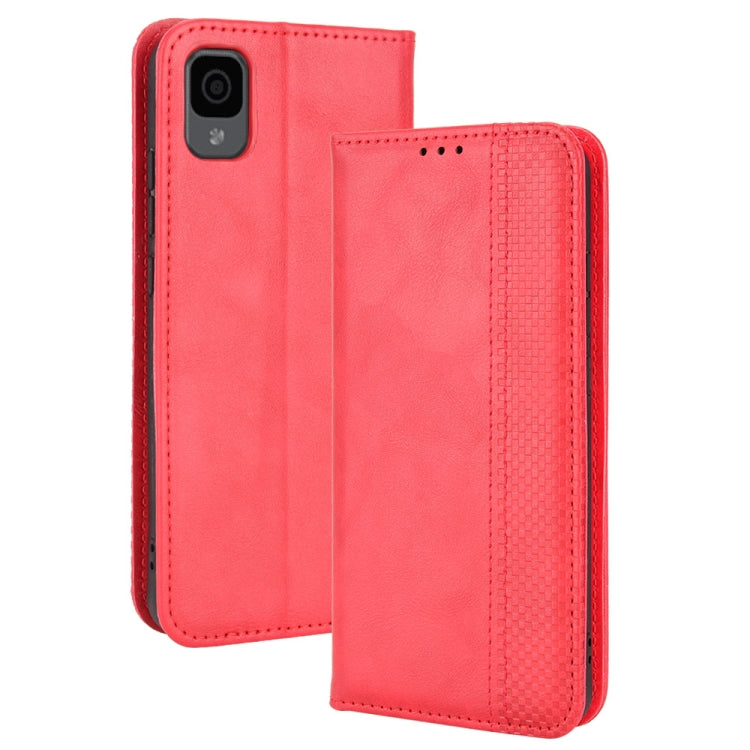 For TCL 30Z Magnetic Buckle Retro Texture Leather Phone Case