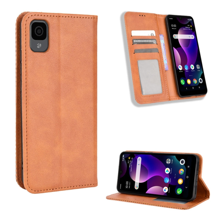 For TCL 30Z Magnetic Buckle Retro Texture Leather Phone Case