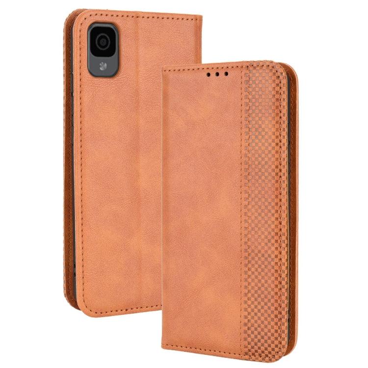 For TCL 30Z Magnetic Buckle Retro Texture Leather Phone Case