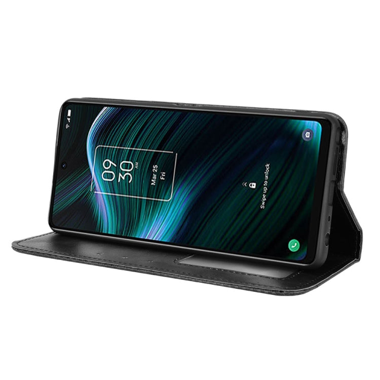 For TCL Stylus 5G Magnetic Buckle Retro Texture Leather Phone Case