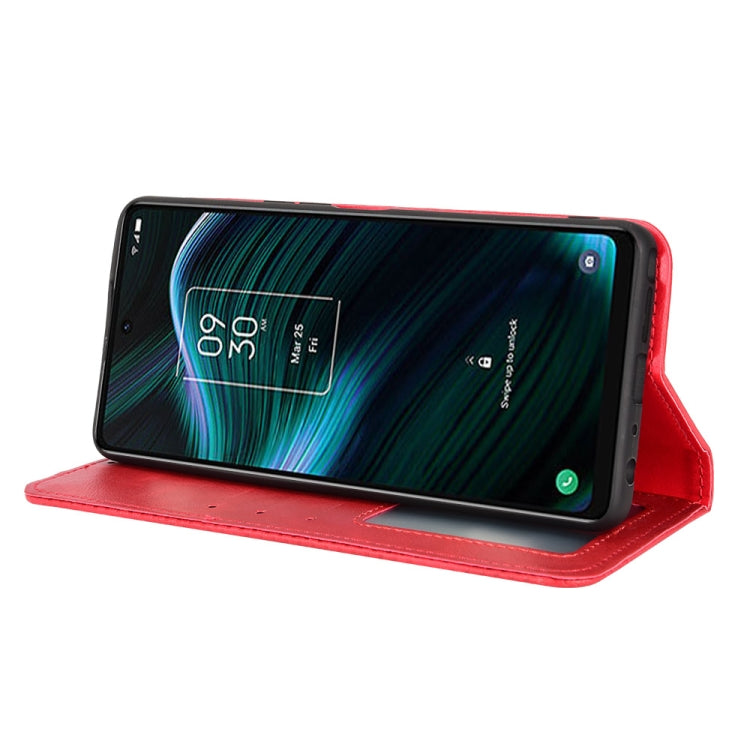 For TCL Stylus 5G Magnetic Buckle Retro Texture Leather Phone Case