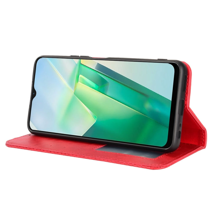 For vivo T2X 5G Magnetic Buckle Retro Texture Leather Phone Case