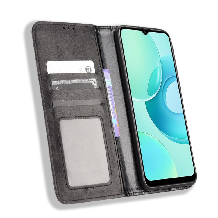 For Wiko T10 Magnetic Buckle Retro Texture Leather Phone Case