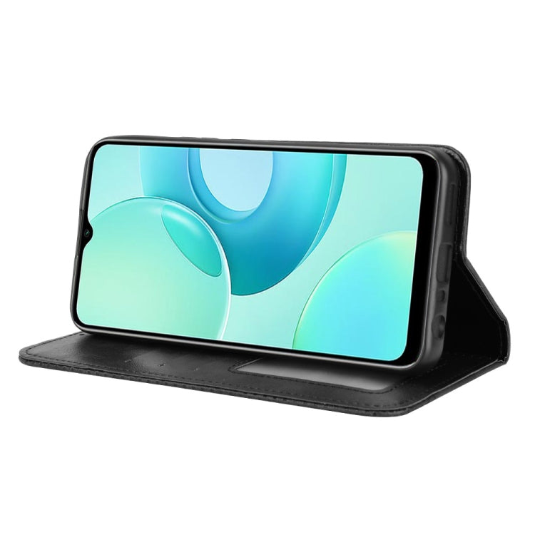 For Wiko T10 Magnetic Buckle Retro Texture Leather Phone Case